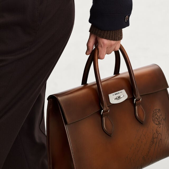 Cartable E’Mio En Cuir, CACAO INTENSO, hi-res 4
