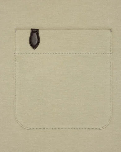 Pocket T-shirt with Leather Detail, Salvia, hi-res