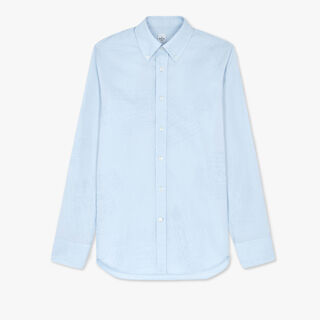 Cotton Scritto Alessandro Buttondown Shirt, SKY BLUE, hi-res