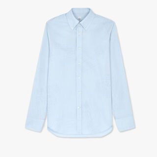 Cotton Scritto Alessandro Buttondown Shirt, SKY BLUE, hi-res