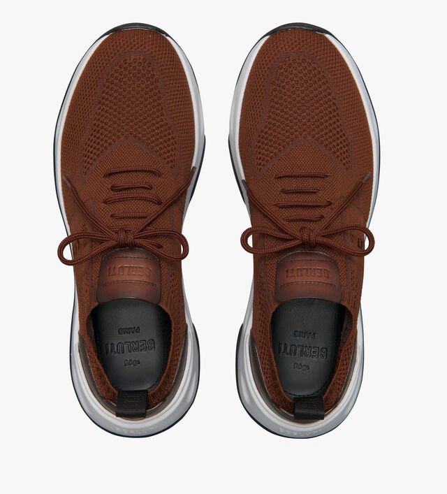 Shadow Knit And Leather Sneaker, TOFFEE, hi-res 3