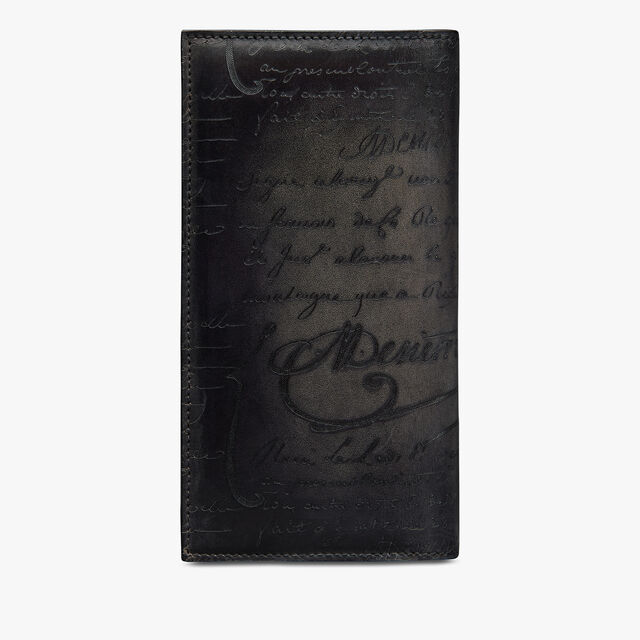 Espace Scritto Leather Long Wallet, NERO GRIGIO, hi-res 2