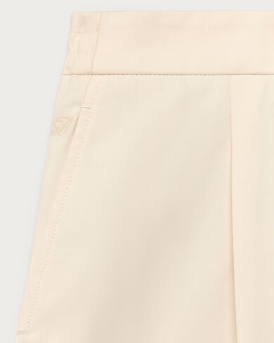 Relaxed Trousers with Leather Detail, Butter Cream, hi-res