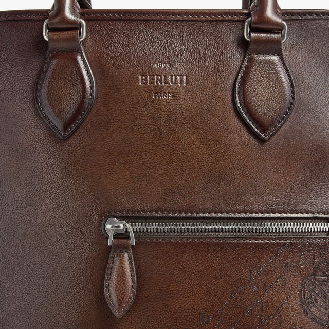 Premier Jour Backpack In Scritto Leather, SOFT BROWN, hi-res 7