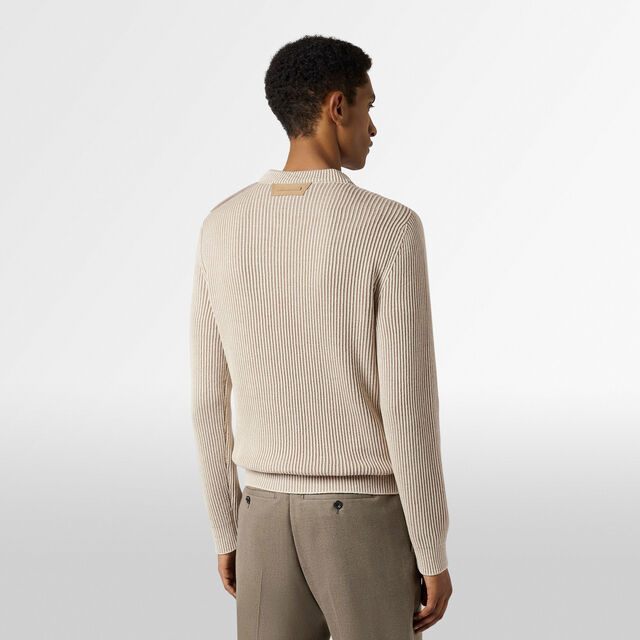 Contrasted Ribbed Crewneck, SAND TAUPE, hi-res 3