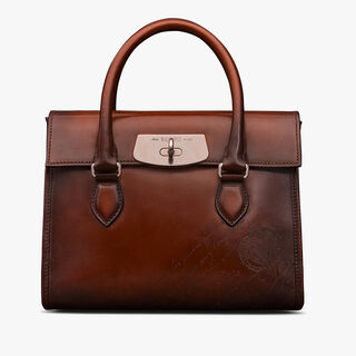 E'Mio Gulliver Scritto Leather Messenger, CACAO INTENSO, hi-res
