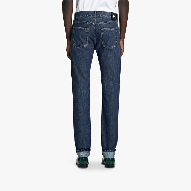 Denim Trousers With Scritto, MIDDLE BLUE, hi-res 3