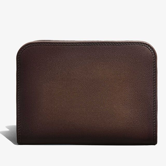 Journalier Trio Scritto图纹皮革邮差包, SOFT BROWN, hi-res 3