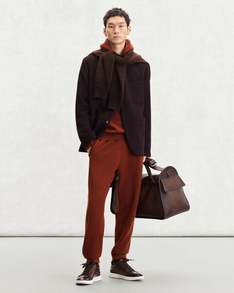 Shadow Jogpants with Leather Detail, Rust, hi-res