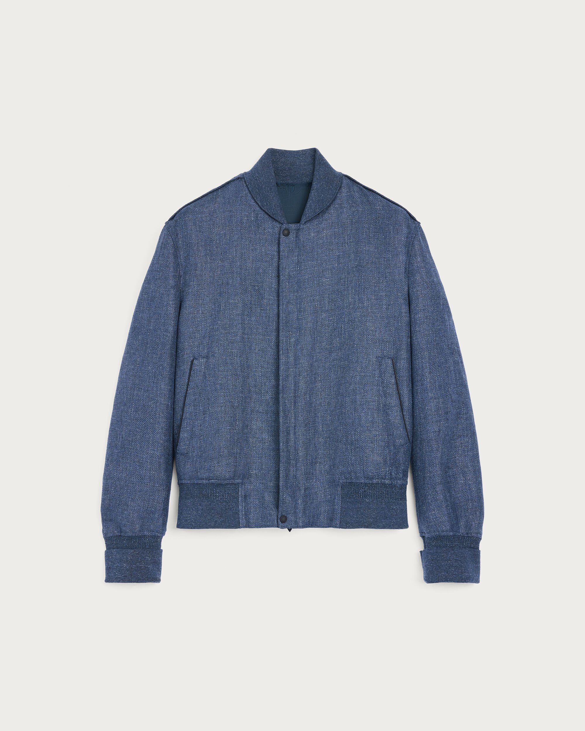 Light Bomber with Leather Details, Soladite Blue, hi-res