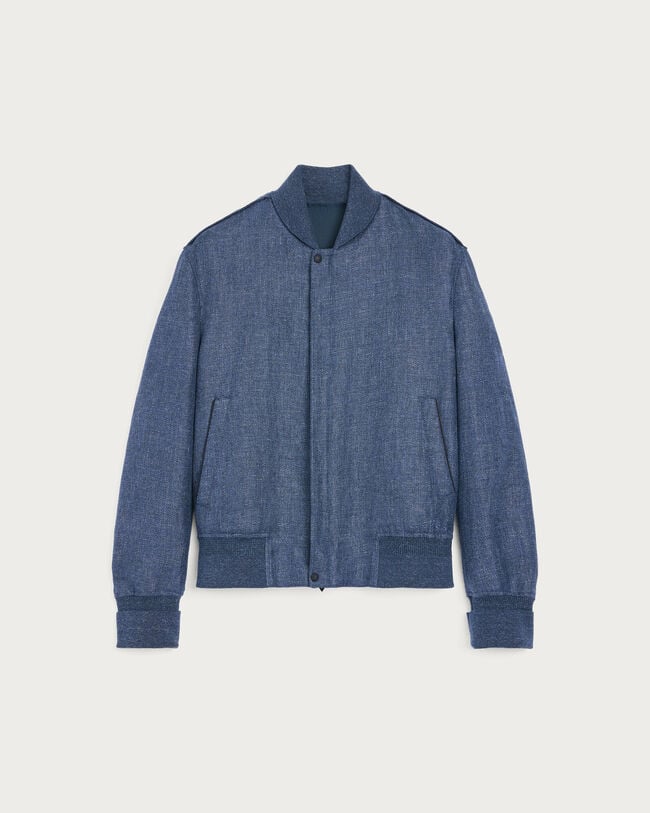 Light Bomber with Leather Details, Soladite Blue, hi-res