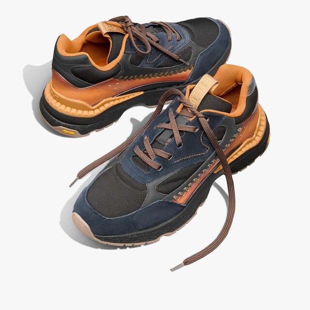 Skyrunning Leather And Nylon Sneaker, METEORITE BROWN, hi-res 8