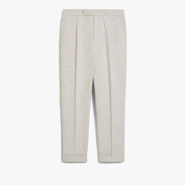 Cotton & Linen Relaxed Trousers, WHITE CANVAS, hi-res 1