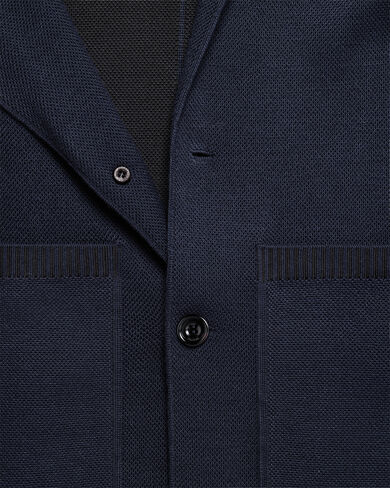 レザーディテール シャドウ ジャケット, Navy, hi-res