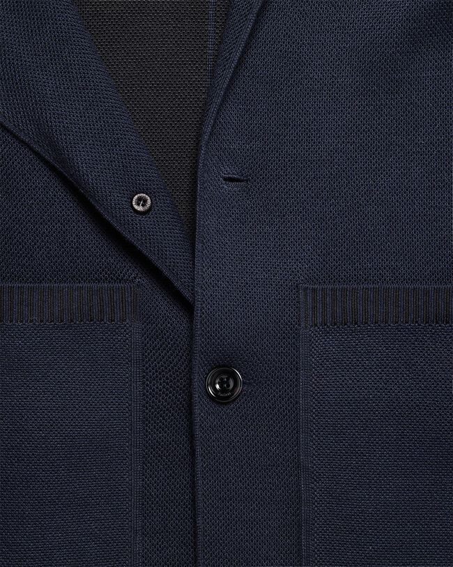 Shadow Jacket with Leather Detail, Navy, hi-res