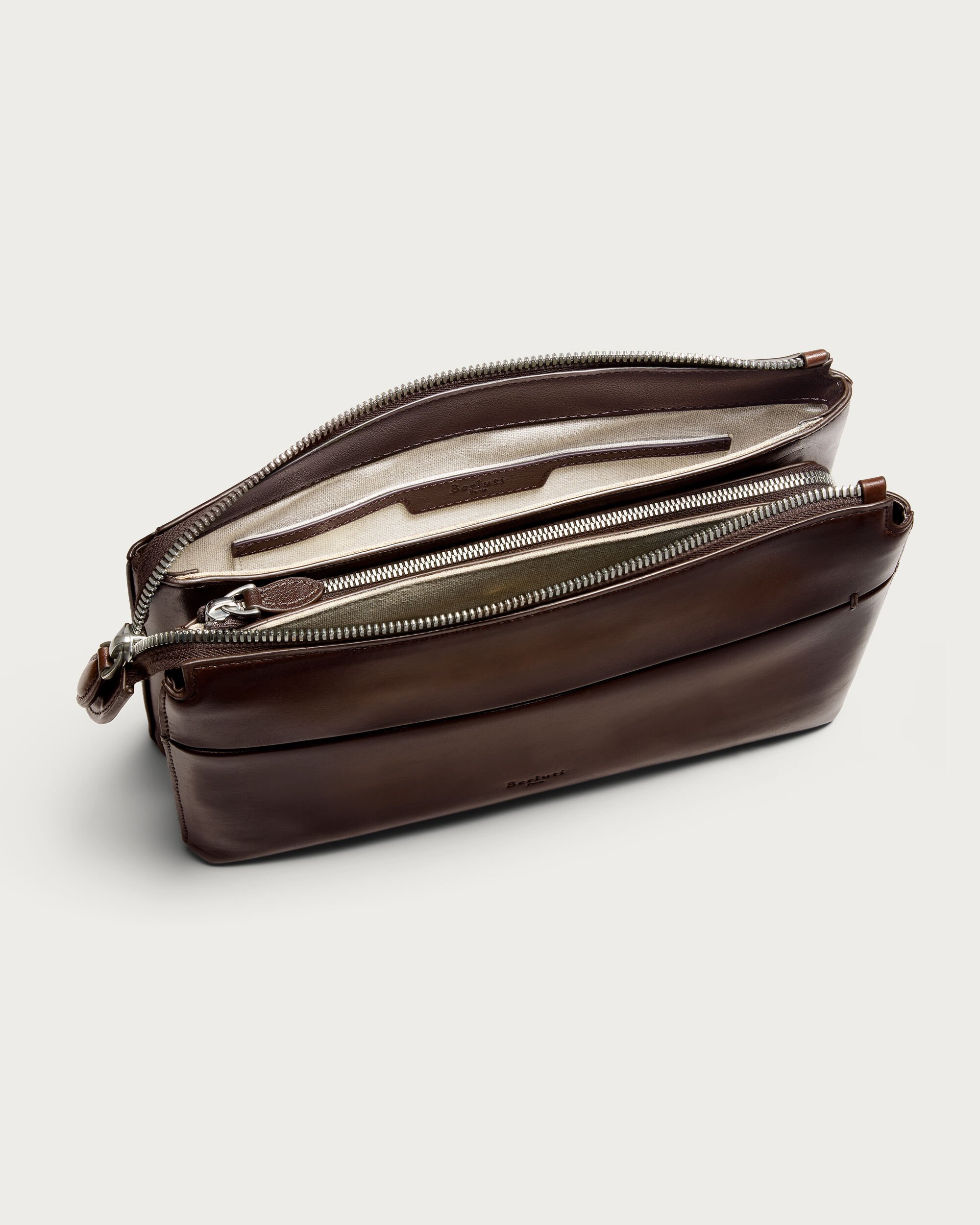 Tersio Gaspard Zipped Pouch, Marrone Intenso, hi-res