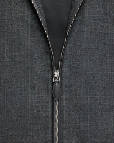 レザージッププラー アンジュール オーバーシャツ, Carbon Grey, hi-res
