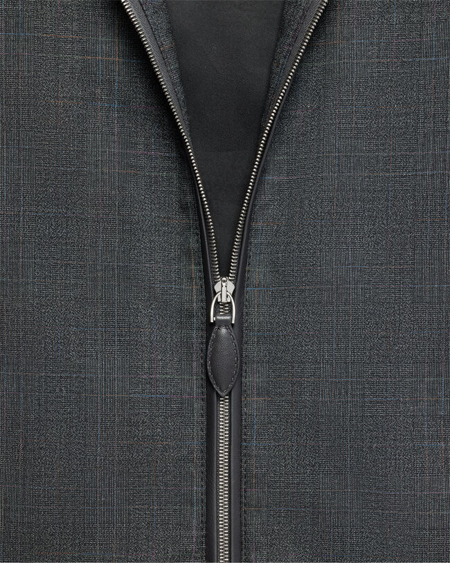 Un Jour Overshirt with Leather Zip-Pullers, Carbon Grey, hi-res