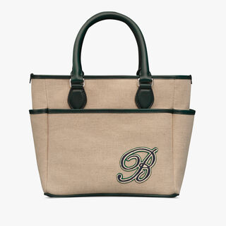 Swing Bag Cotton Calf Leather Tote, BEIGE, hi-res
