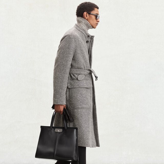Luti 38 Leather Tote Bag, NERO GRIGIO, hi-res 4