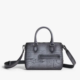 Toujours Gulliver Scritto Leather Messenger, LIGHT ALUMINIO, hi-res