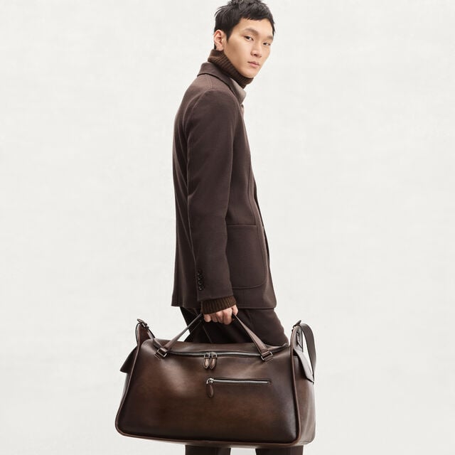 Périple Weekender Travel Bag In Leather, SOFT BROWN, hi-res 4