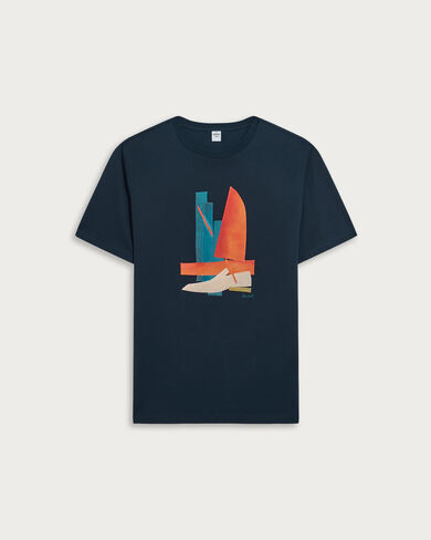 セイルボートパターン Tシャツ, Marine, hi-res