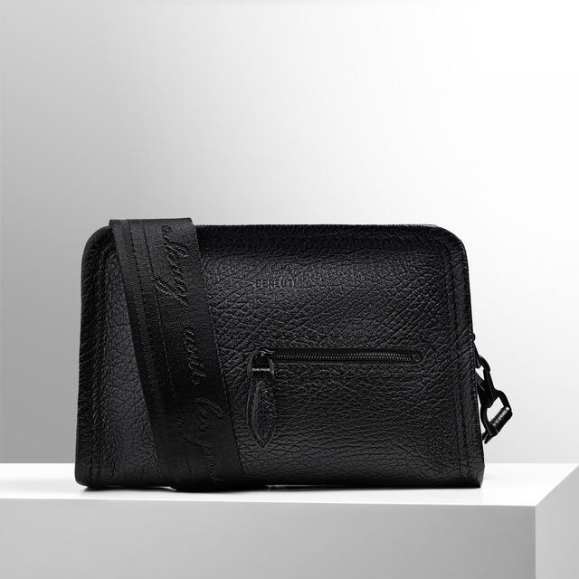 Journalier Xs Leather Messenger, DEEP BLACK, hi-res 8