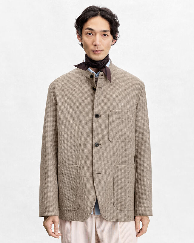 Light Stretch Wool Foresti&egrave;re Jacket, Warm Beige, hi-res