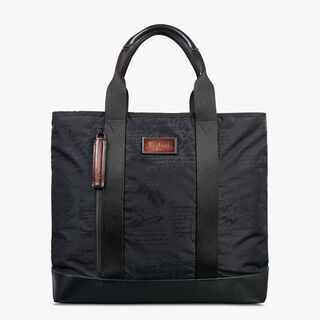 Bag Collections By Berluti Duo Nylon Calf Leather Tote Bag Nero Hi Res
