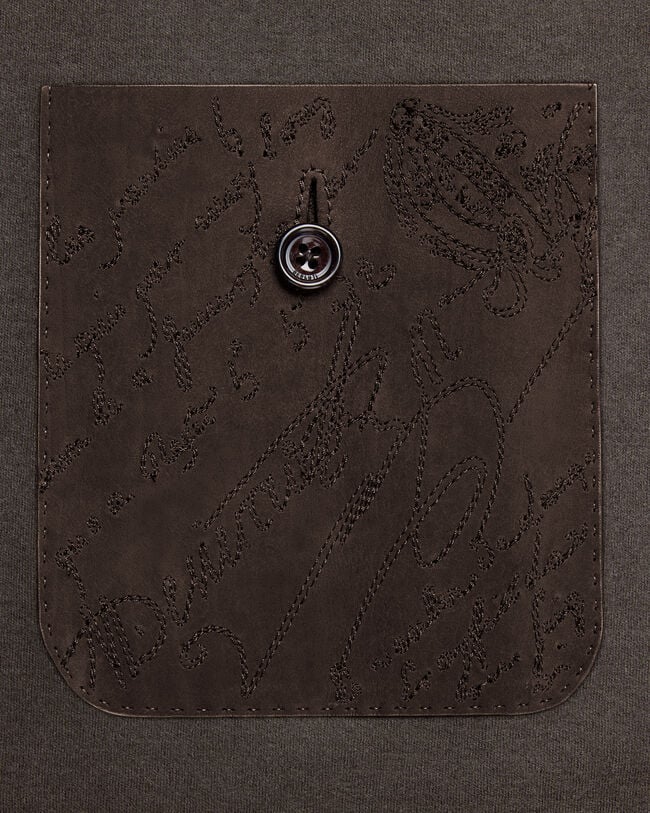 Jersey Jacket with Leather Detail, Chocolate Brown, hi-res