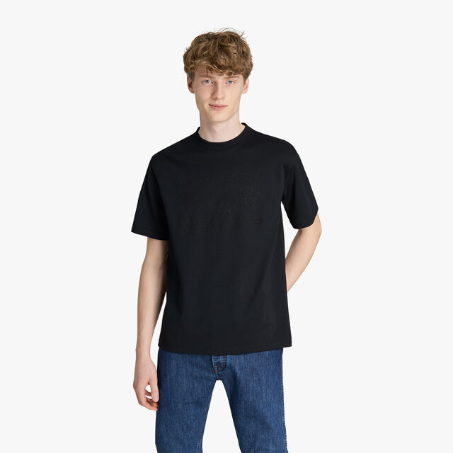Embroidered Scritto T-Shirt, NOIR, hi-res 2