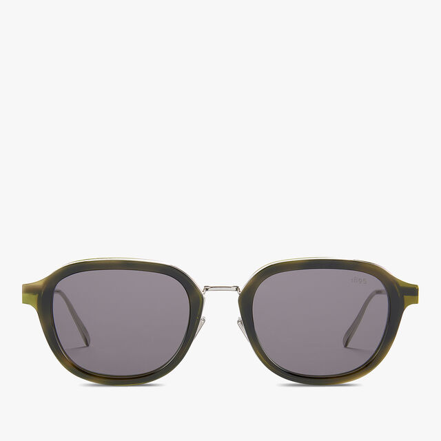Lunettes De Soleil Equinox En Métal Et Acétate  , KHAKI+SMOKE, hi-res 1