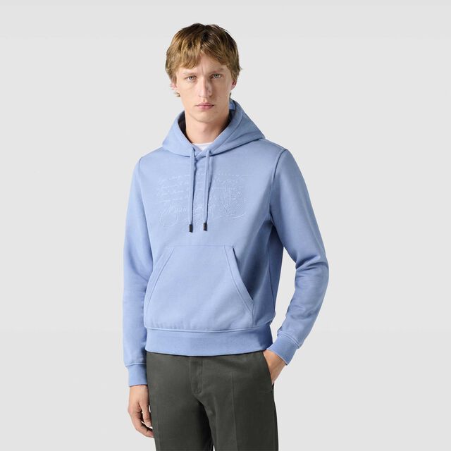 Embroided Scritto Hoodie, PALE BLUE, hi-res 2