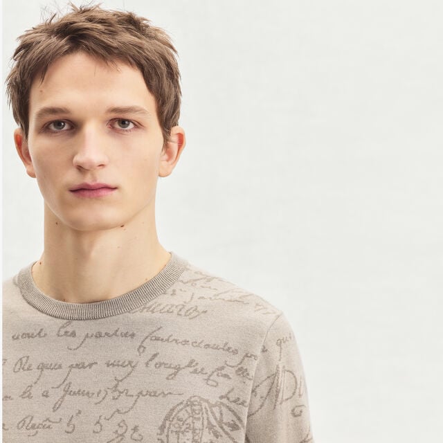 Scritto Wool & Cashmere Crewneck, WOOLLY BEIGE, hi-res 2