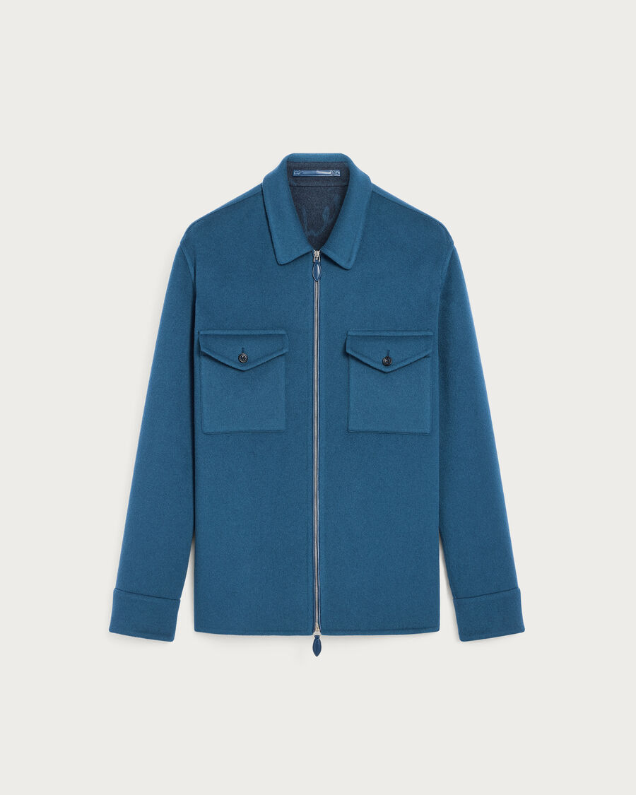 Berluti レザーディテール ダブルフェイス ジップオーバーシャツ