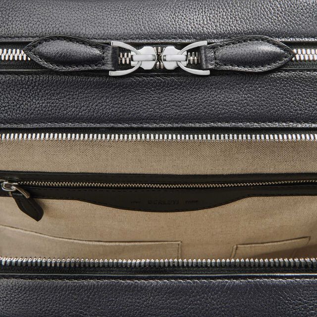 Working Day Scritto Leather Backpack, NERO GRIGIO, hi-res 7