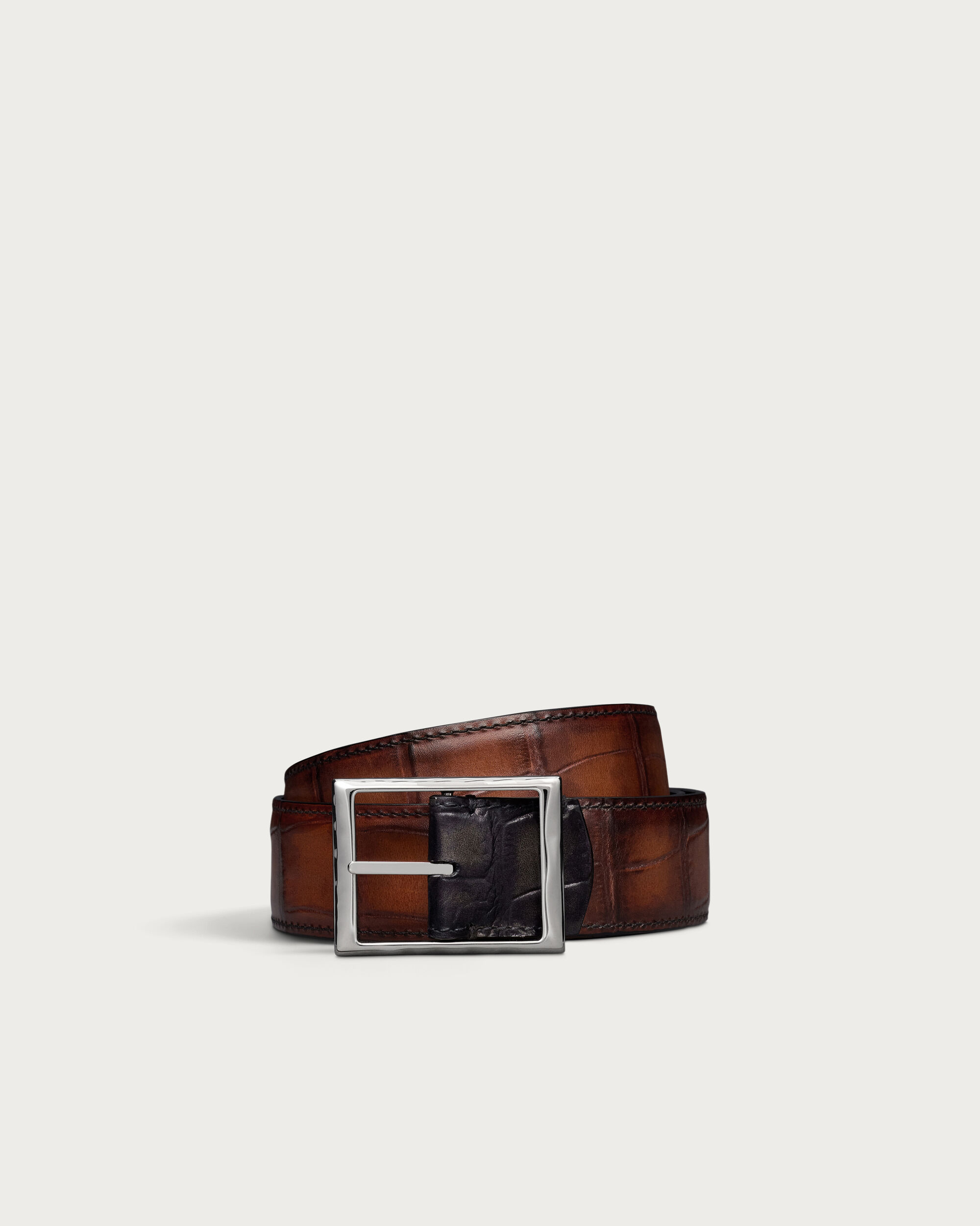 Berluti ブラウンレザーベルト Classic Reversible Belt | Berluti US