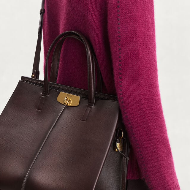 Luti 38 Tote Bag In Leather, MADURO, hi-res 2