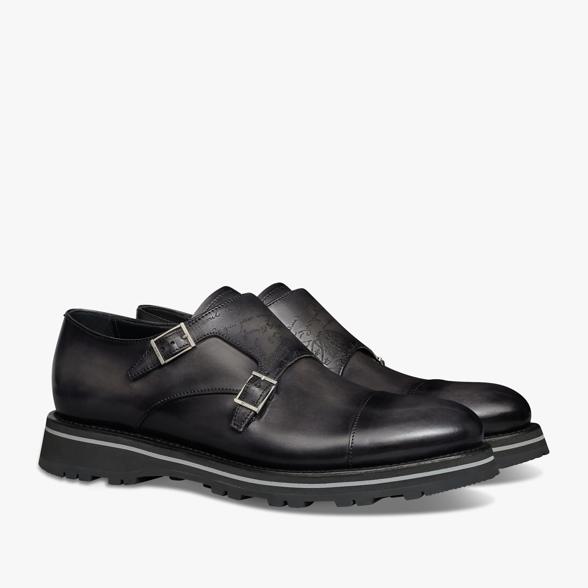 Alessio Padova Scritto Leather Double Monk Shoe Berluti GB