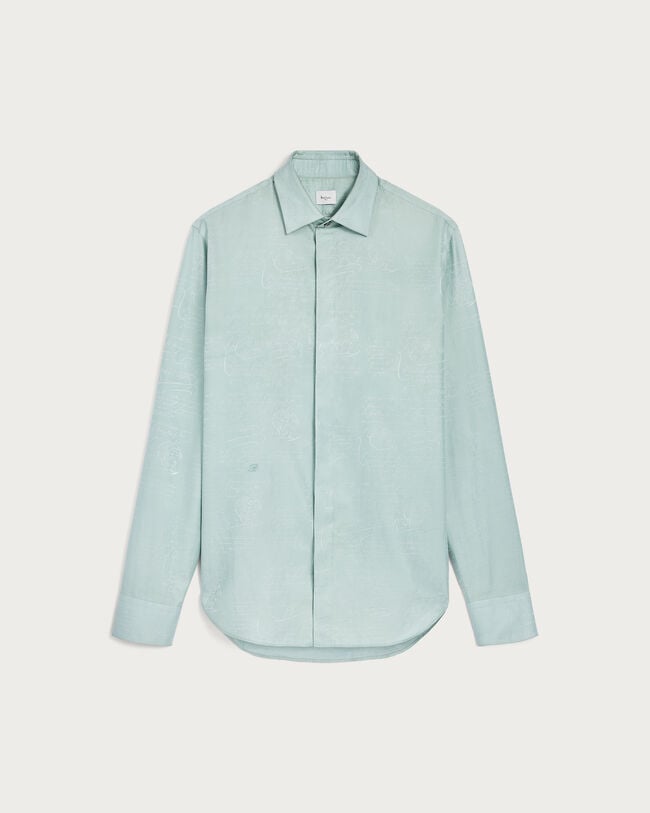 Andy Scritto Pattern Shirt, Duck Egg, hi-res