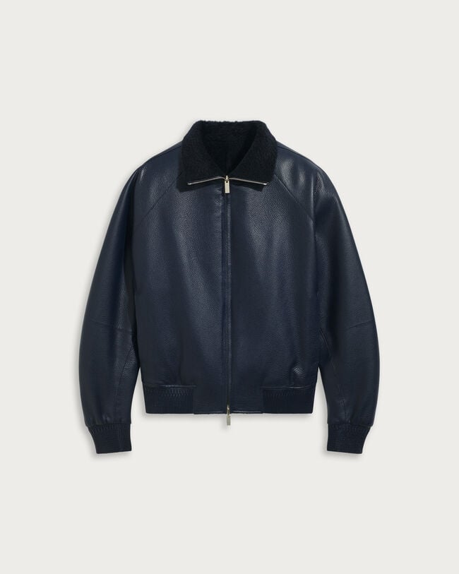 Leather Reversible Tracksuit, Cold Night Blue, hi-res