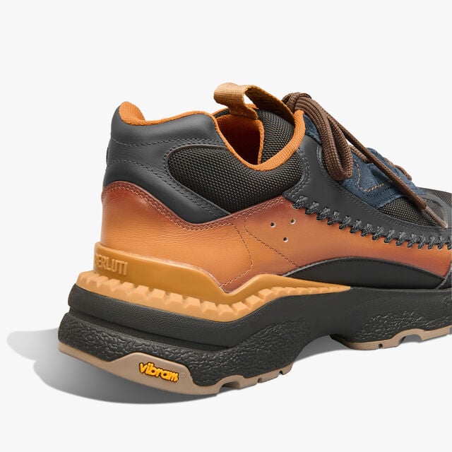 Skyrunning Leather And Nylon Sneaker, METEORITE BROWN, hi-res 6
