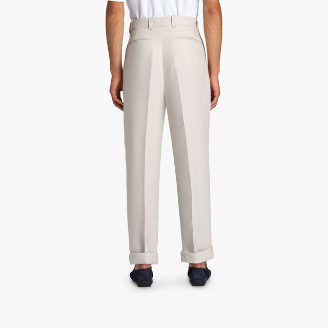 Linen Pleated Trousers, SAND LINEN, hi-res 3