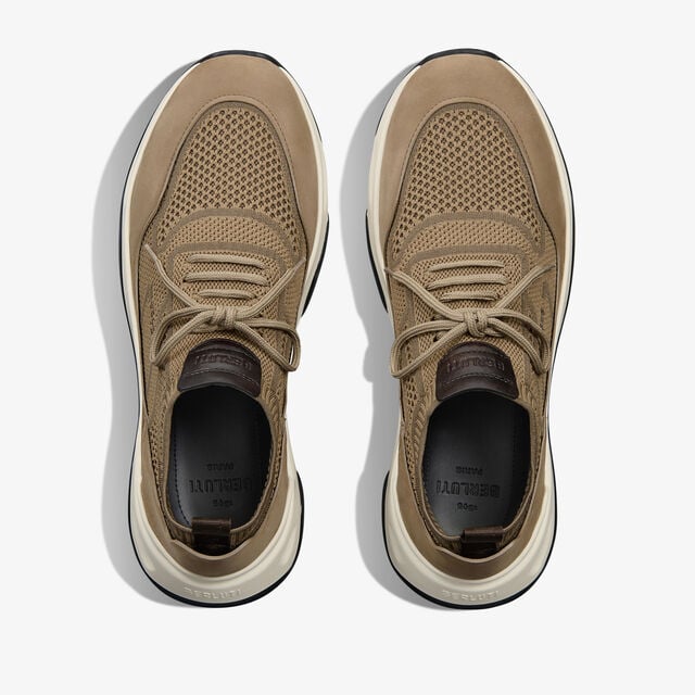 Shadow Knit, Nubuck Calf And Lagoon Calf Sneaker, BEIGE, hi-res 2