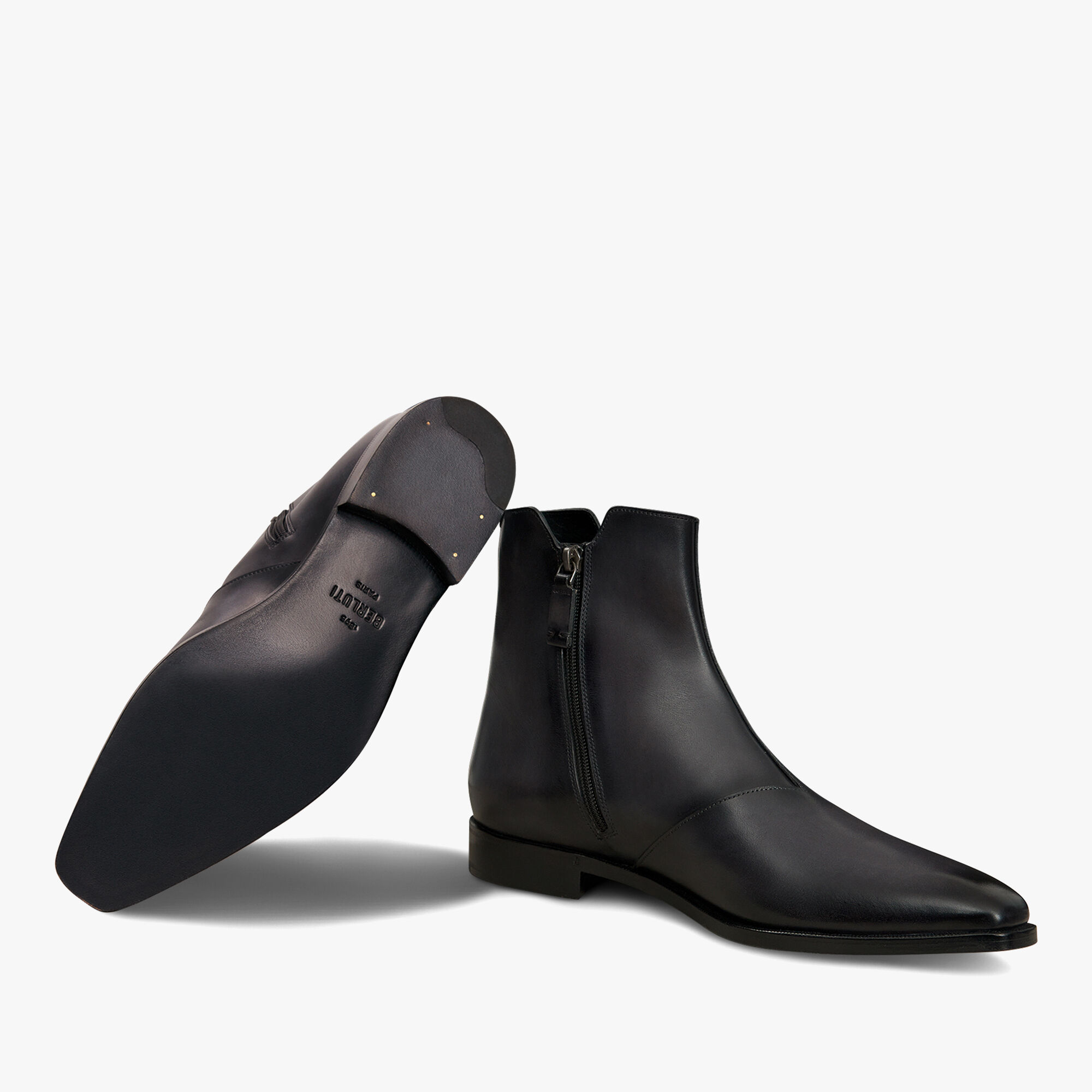 Demesure Scritto Leather Boot, NERO GRIGIO, hi-res 4