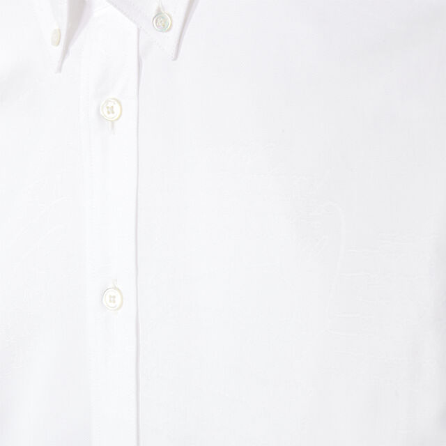 Cotton Scritto Alessandro Buttondown Shirt, BLANC OPTIQUE, hi-res 2