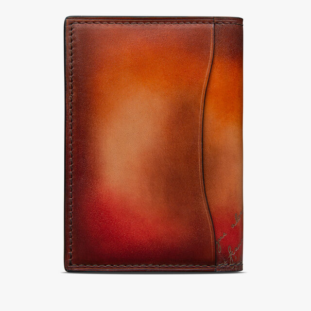 Jagua Scritto Leather Card Holder, RED SUNSET, hi-res 2