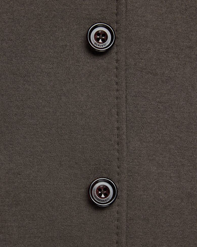 Jersey Jacket with Leather Detail, Chocolate Brown, hi-res