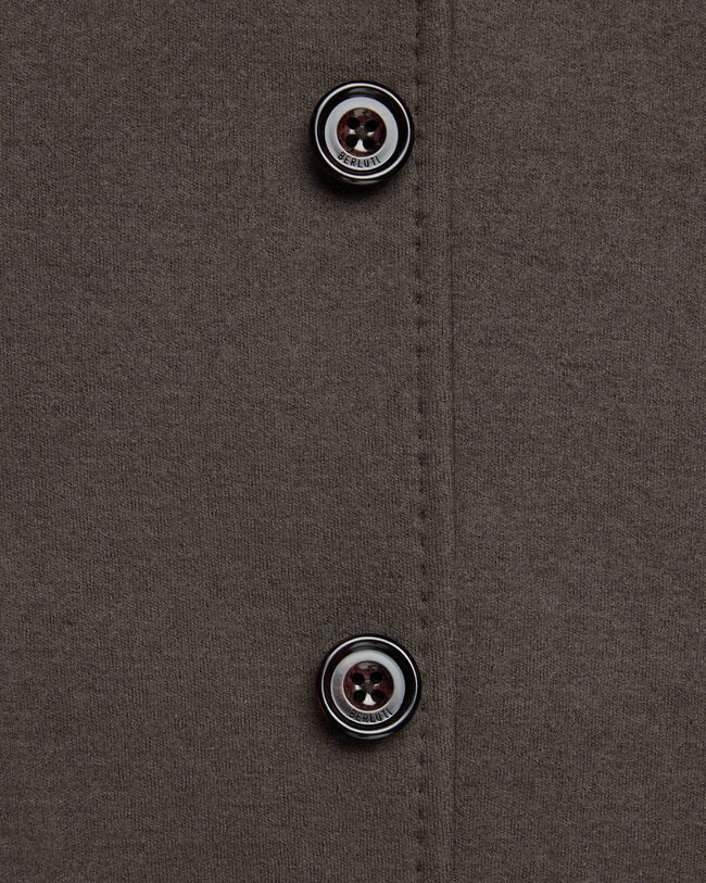 Jersey Jacket with Leather Detail, Chocolate Brown, hi-res